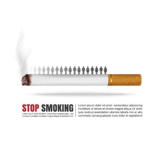 自杀燃烧香烟世界哮喘日禁烟日肺健康禁烟矢量图